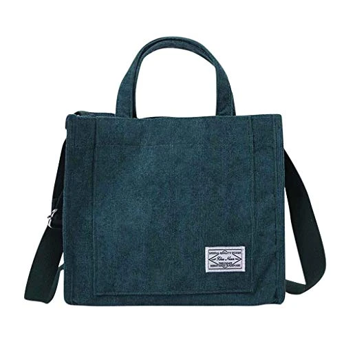 Corduroy Women's Handbag Fashion Casual Solid Color Zipper Shoulder Messenger Bag Ladies Shopping Crossbody Tote Bags Bolsa