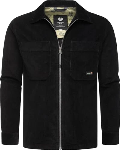 Cordy Men's Overshirt Lightweight Shirt Jacket Cordy S-XXL, black, S