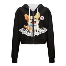 Corgi Cropped Hoodies for Women Full-Zip Hooded Sweatshirt Y2K Cute Fall Jackets Long Sleeve Pullover Sweater Piano Thin Coat Womens Hoodie Sweatshirts 4XL/5XL Cardigan Corgi Cropped Hoodies for Women Full-Zip Hooded Sweatshirt Y2K Cute Fall Jackets Long Sleeve Pullover Sweater Piano Thin Coat Womens Hoodie Sweatshirts 4XL/5XL Cardigan