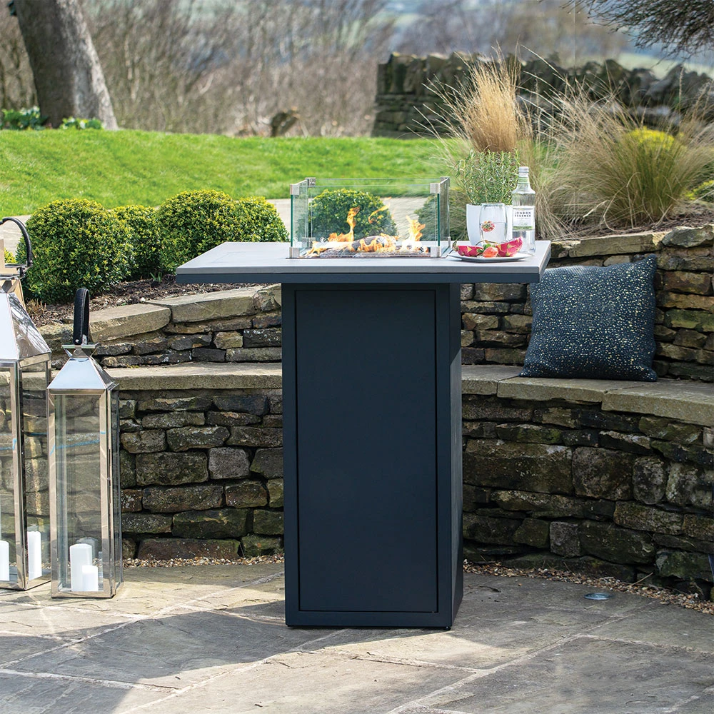 Cosiloft 100cm Black and Grey Fire Pit Bar Table
