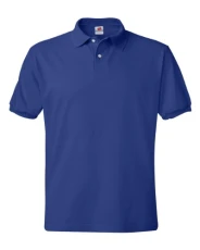 Cotton-Blend Men`s Jersey Polo, 054X, L, Deep Royal