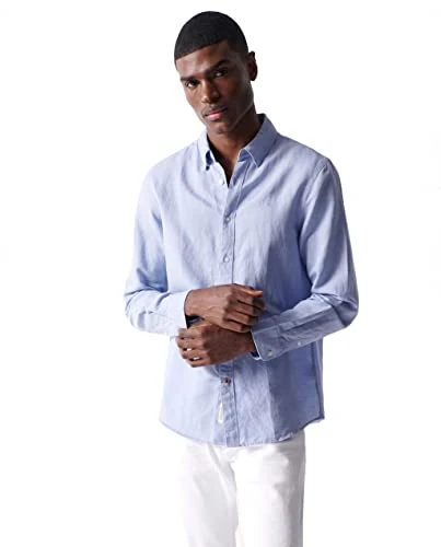 Cotton LINNEN Shirt Blue