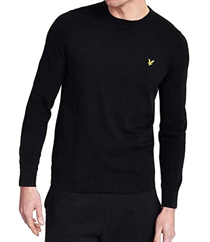 Cotton Merino Crew Neck Jumper Jet Black M