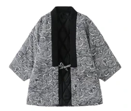 Cotton Padded Jacket Kimono Cardigan, HantenJacket, Japanese Kimono, Padded Kimono Jacket, Winter Coat, Japanese Style Jacket, Jacket