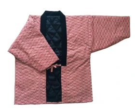 Cotton Padded Jacket, Kimono, HantenCardigan, Winter Coat, Japanese Clothing, Kimono Jacket Black