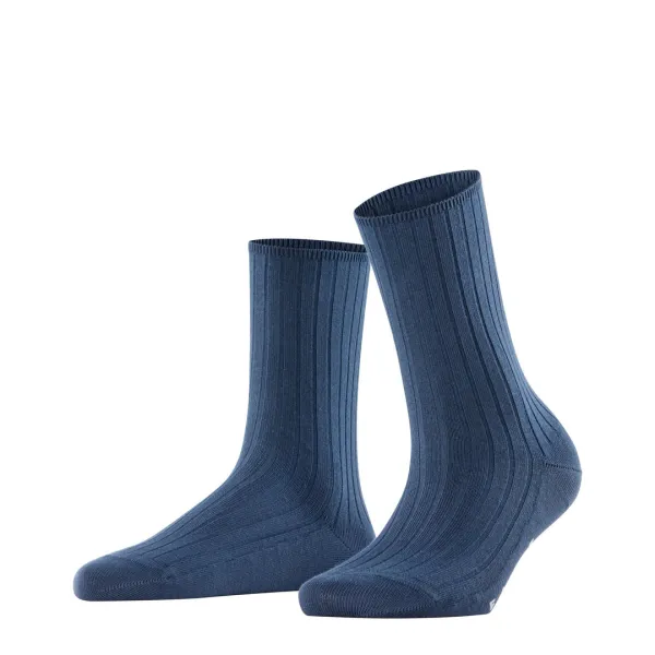 Cotton Rib Women Socks - Blue