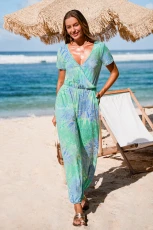 Cotton Sky Tie-Dye Jumpsuit - Purple