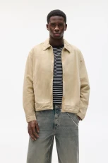 Cotton Zip-Up Jacket - Dark khaki