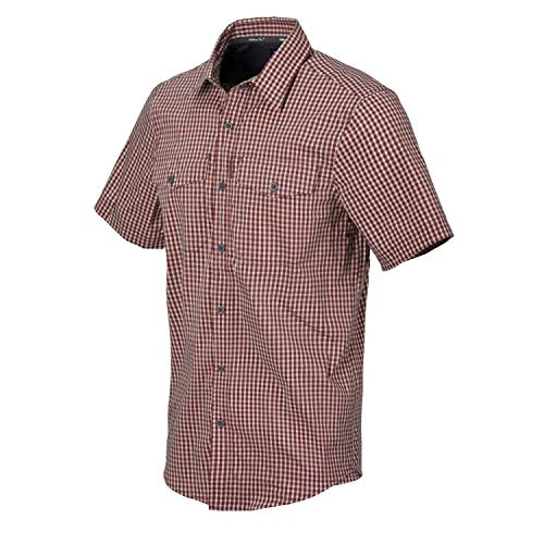 Covert Concealed Carry Short Sleeve Shirt - Cotton Blend DIRT RED CHECKERED XL/Regular