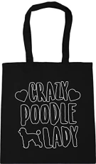 Crazy poodle lady dog Tote Shopping Gym Beach Bag 42cm x38cm, 10 litres Crazy poodle lady dog Tote Shopping Gym Beach Bag 42cm x38cm, 10 litres
