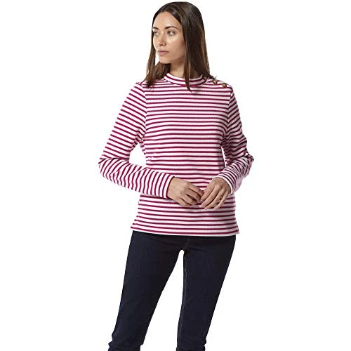 CRBPX|# Women Balmoral Crew Neck Fleece - Amalfi Rose Stripe, 12