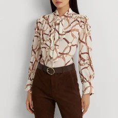 Cream Print Georgette Blouse