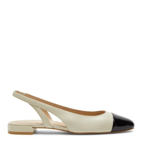 Cream/Black Sleek Slingback Flat Pumps - Multi
