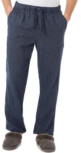 CREW CLOTHING Navy Stripe Lounge Trousers, Men (L)