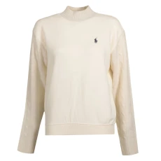 Crew Sweat With Cable Kitted Sleeve Crew Sweat With Cable Kitted Sleeve