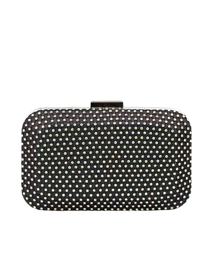 Criss C ross Diamnate Clutch Bag (Black, OS) 11033-BLK-OS