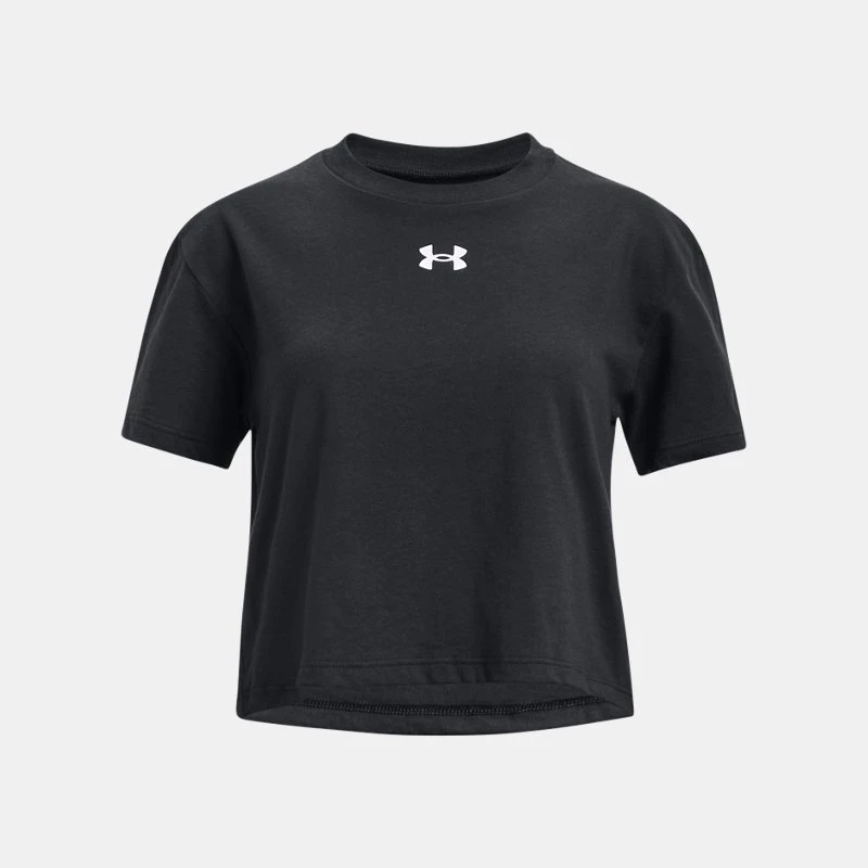 Crop Logo Girls Short Sleeve Black / White YSM ( 54 in)