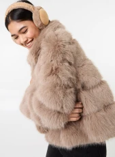 Cropped Fur Pelted Jacket MOCHA Cropped Fur Pelted Jacket MOCHA
