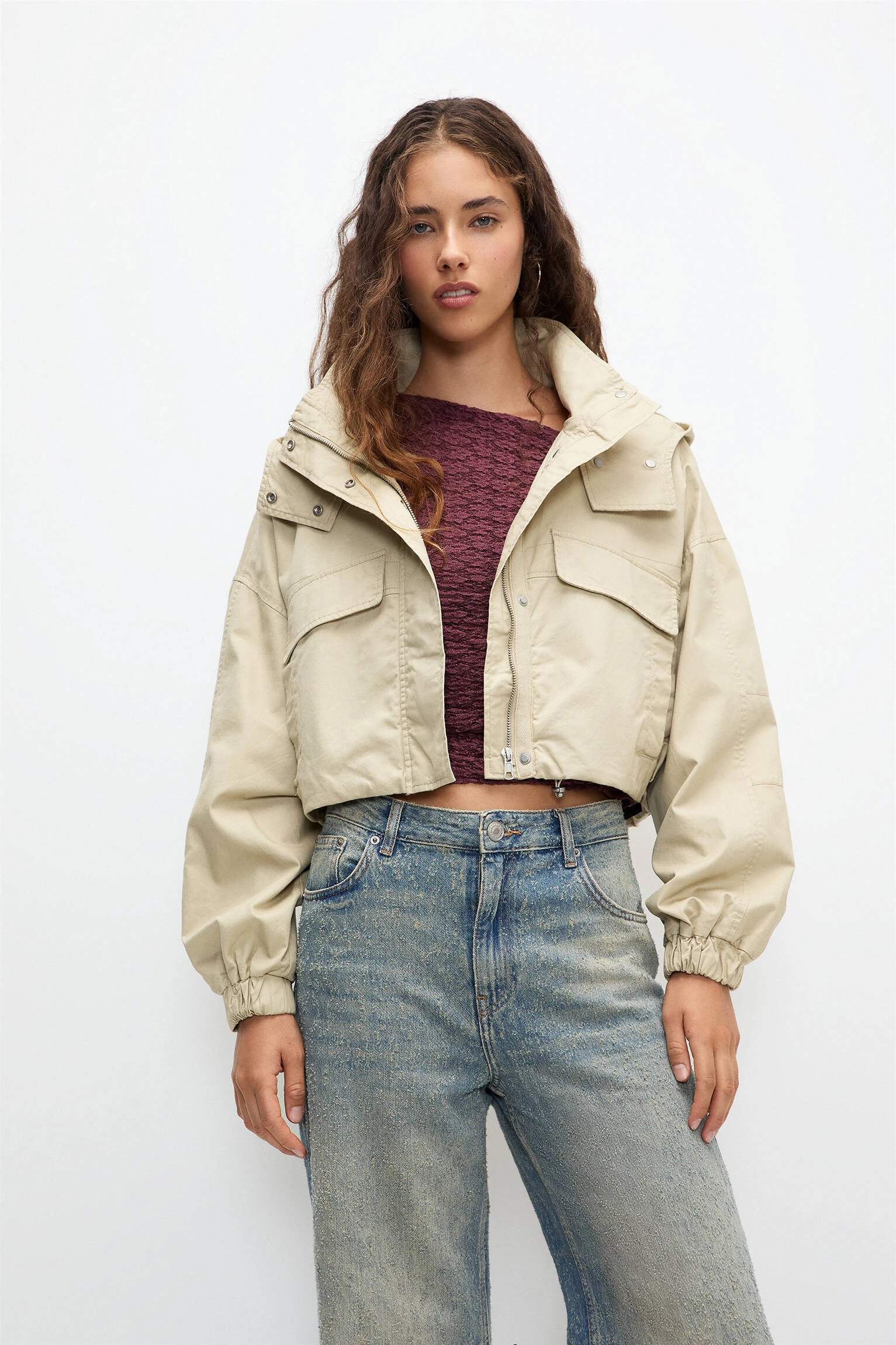 Cropped Hooded Jacket