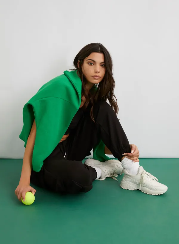 Cropped Lounge Bralette - - Black