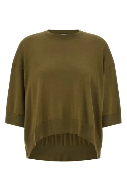 Cropped wool sweater - Green