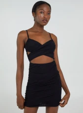 Cross Over Cami Bodycon Dress Black Cross Over Cami Bodycon Dress Black