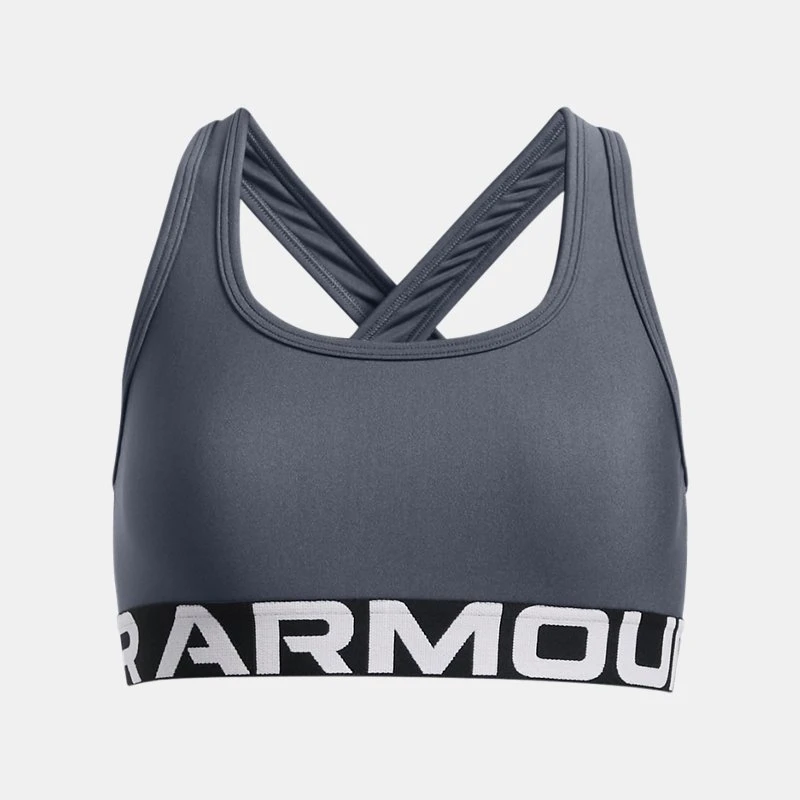 Crossback Girls Sports Bra Downpour Gray / White YXS ( in)