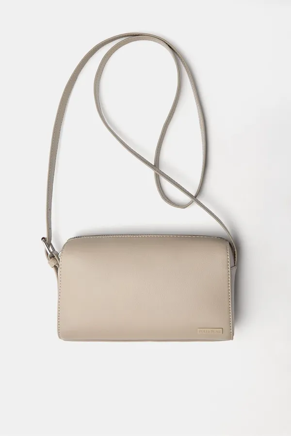 Crossbody Bag With Pocket - Ecru