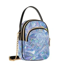 Crossbody Bags for Women Modern Beautiful Holographic Women's Cross Body Bags Pu Leather Handbags Small Shoulder bag with Adjustable Multi Pocket