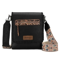 Crossbody Bags for Women Vintage Hand Woven Shoulder Purse, Pattern-rich Black