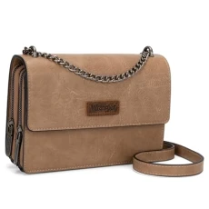 CrossBody Purse for Women Western Small Clutch Wallet Trendy Shoulder Bag with Chain Strap Gift WG149-236KH, Sand Khaki CrossBody Purse for Women Western Small Clutch Wallet Trendy Shoulder Bag with Chain Strap Gift WG149-236KH, Sand Khaki