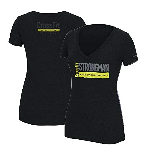 Crossfit Specialty Course Strongman Women's Black Tri-Blend V-Neck T-Shirt