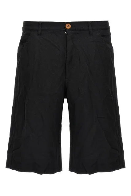Crumpled bermuda shorts - Black