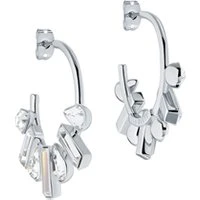 Crysela Silver Baguette Hoops - Silver