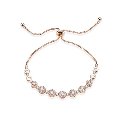 Crystal Cluster Pull Bracelet - Silver
