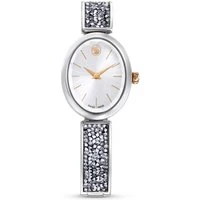 Crystal Rock White and Stainless Steel Oval Watch