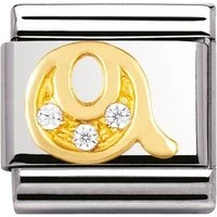 Cubic Zirconia Q Charm - Stainless Steel