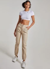 Cuffed Cargo Pants  - 14  - Stone