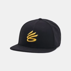Curry Flat Brim Mens Snapback Cap Black / Taxi OSFM