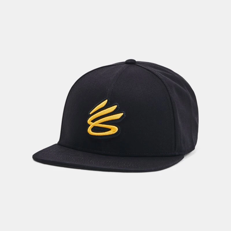 Curry Flat Brim Mens Snapback Cap Black / Taxi OSFM