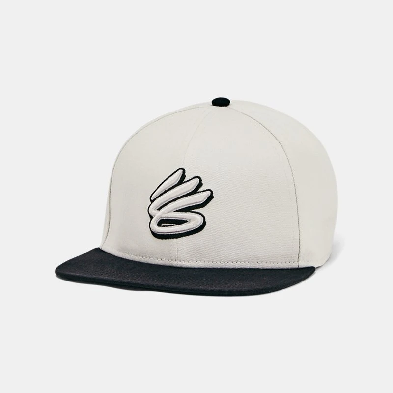 Curry Flat Brim Mens Snapback Cap White Clay / Black OSFM
