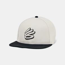 Curry Flat Brim Mens Snapback Cap White Clay / Black OSFM
