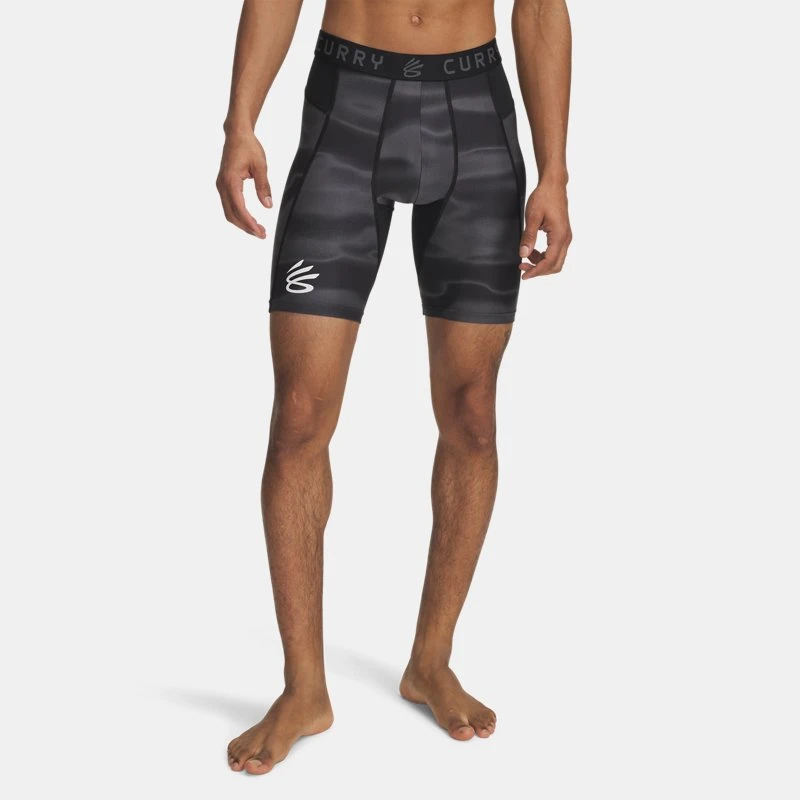Curry HeatGear? Printed Mens Shorts Black / Castlerock / White