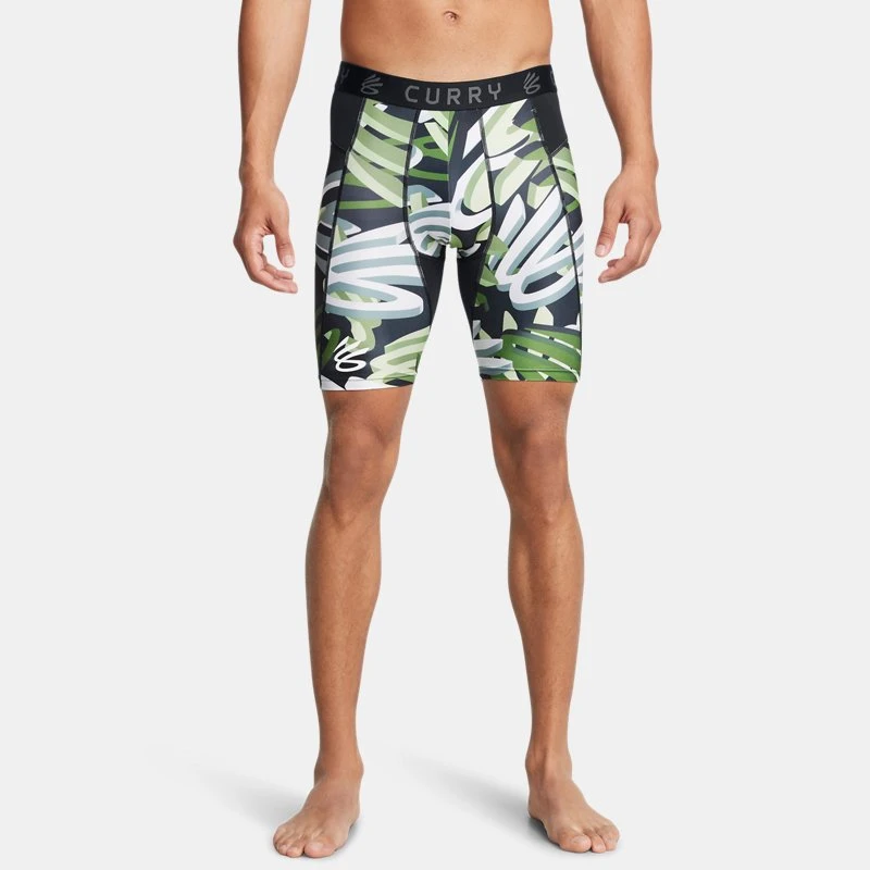 Curry HeatGear? Printed Mens Shorts Retro Green / Surplus Green / White