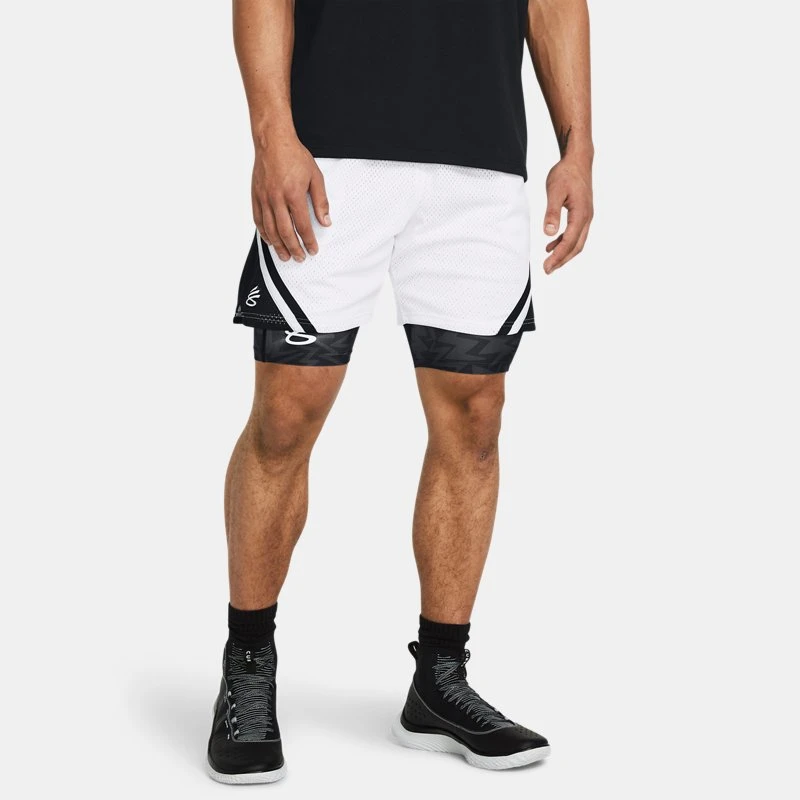 Curry Mesh Mens Shorts White / Black / White