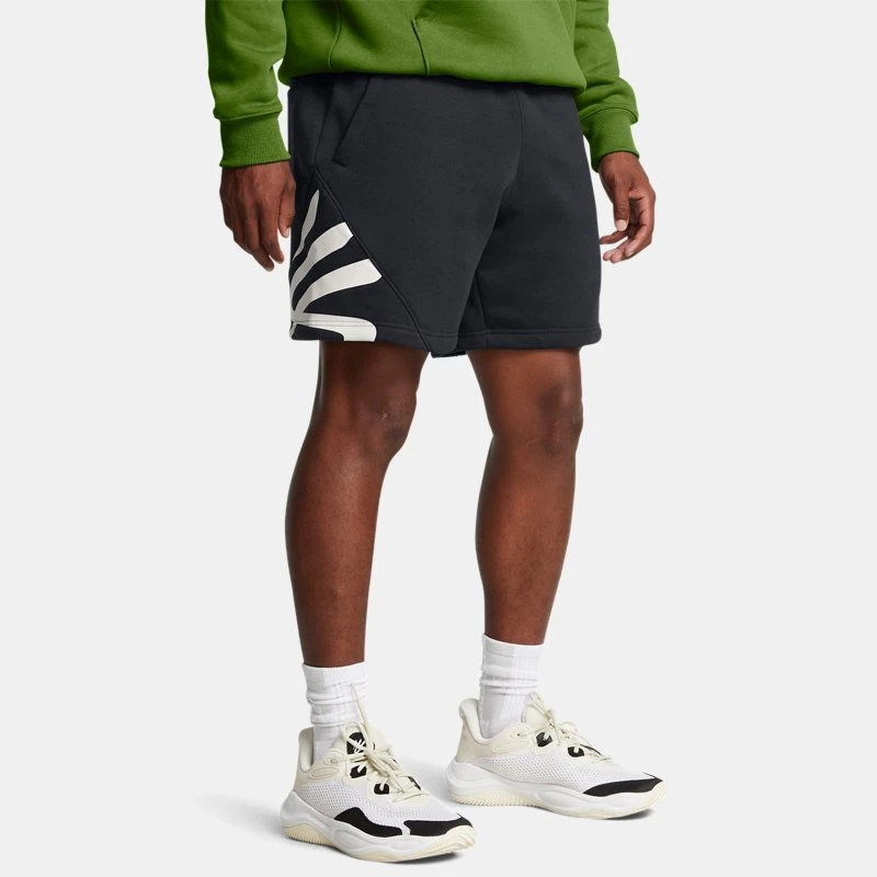 Curry Splash Fleece Mens Shorts Black / Black / White Clay