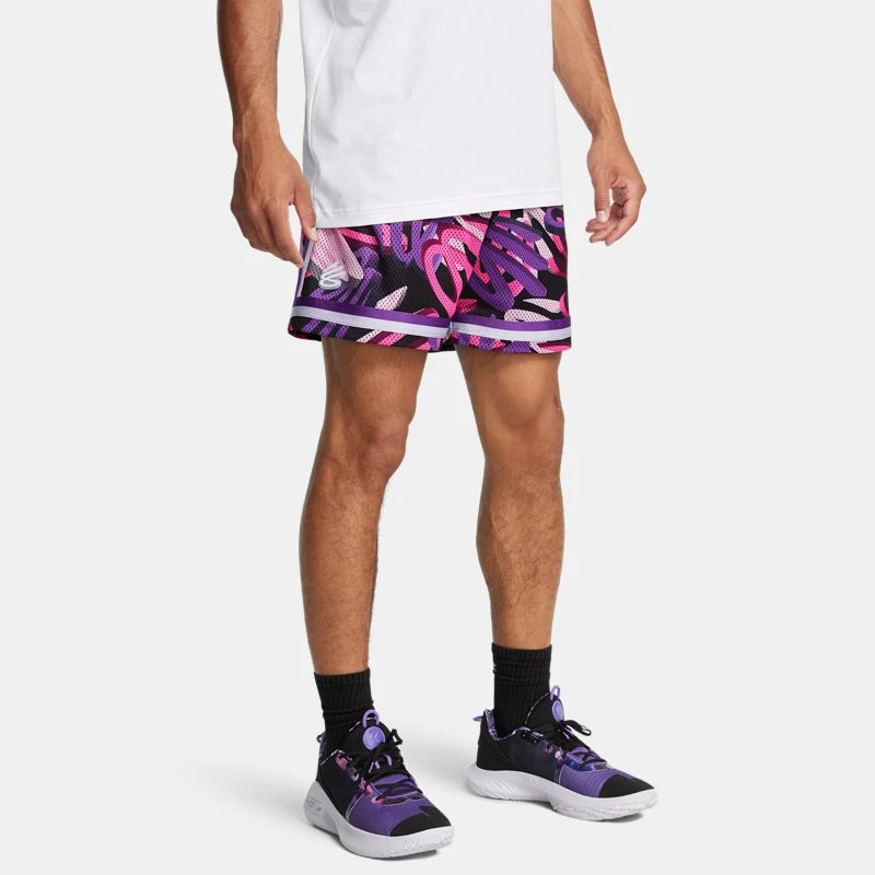 Curry Statement Mens Shorts Black / Lavish / Rebel Pink