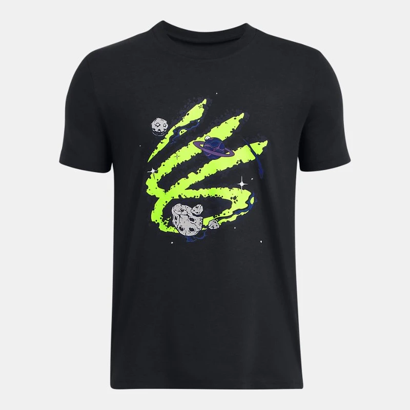 Curry Trend Boys T hirt Black / High Vis Yellow YXL ( 67 in)