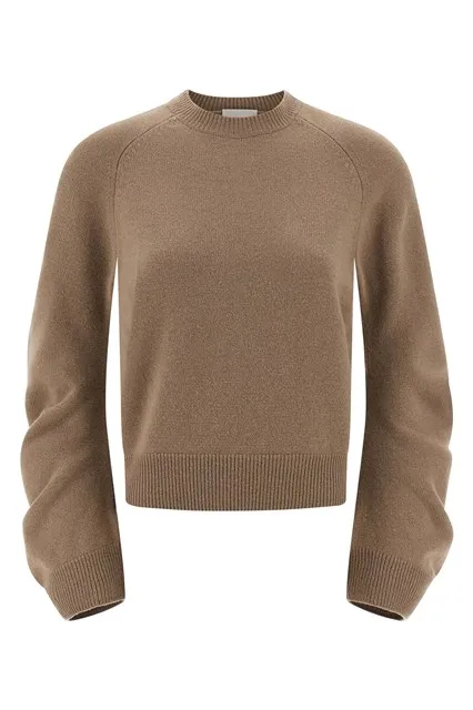 Curved sleeve sweater - Beige