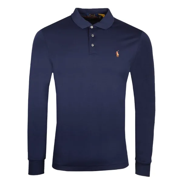Custom Slim Fit Pima Long Sleeve Polo Shirt